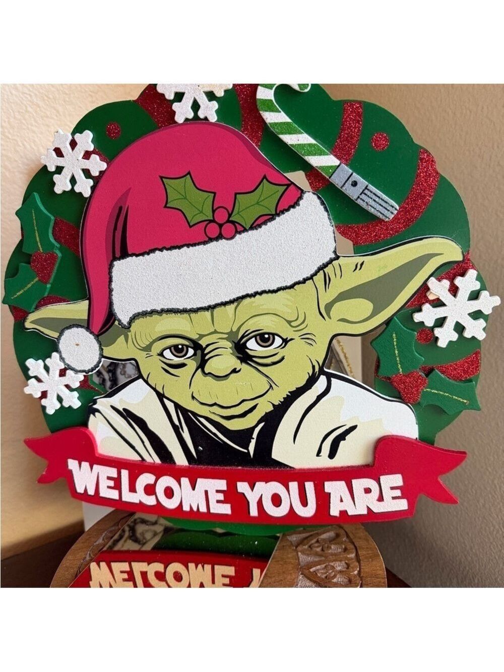 Star Wars Holiday Yoda Wreath Decor